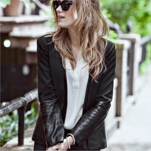 Parker Black lambskin Blazer size small
